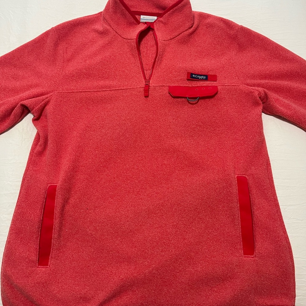 Columbia Scarlet/Coral Quarter-Zip Fleece